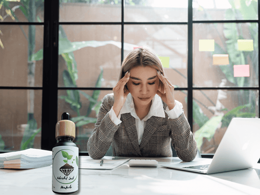 herbal headache oil applied to the head and neck from inherited soil