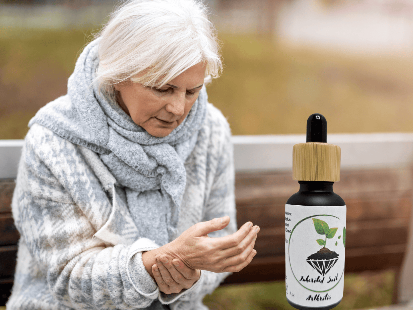 women holding her wrist because of arthritis