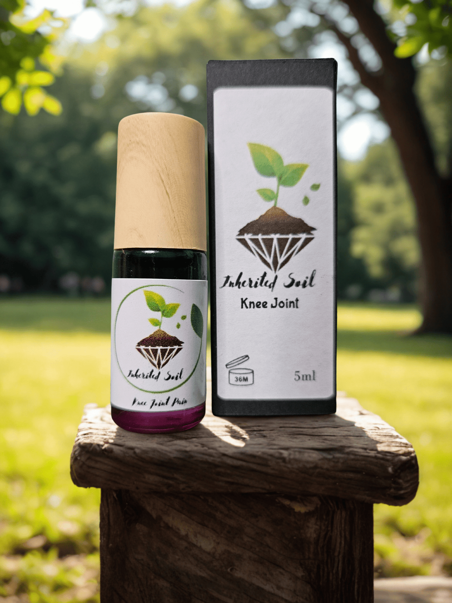 bottle of natural pain relief oil-Inherited soil herbal oil for sore muscles and joints