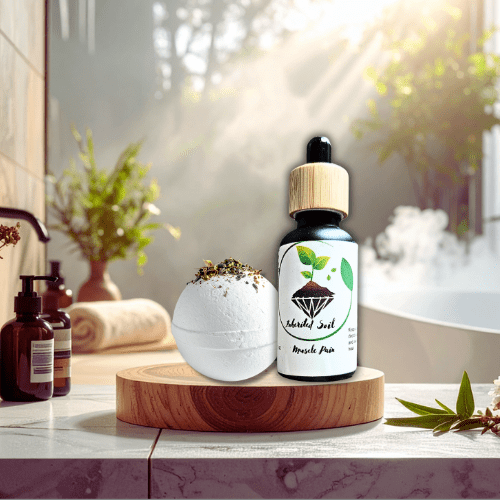 Muscle Pain Relief Bundle (Oil + Bath Bomb)