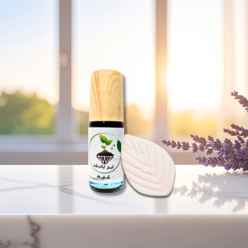 roll on bottle of headache relief oil from inherited soil