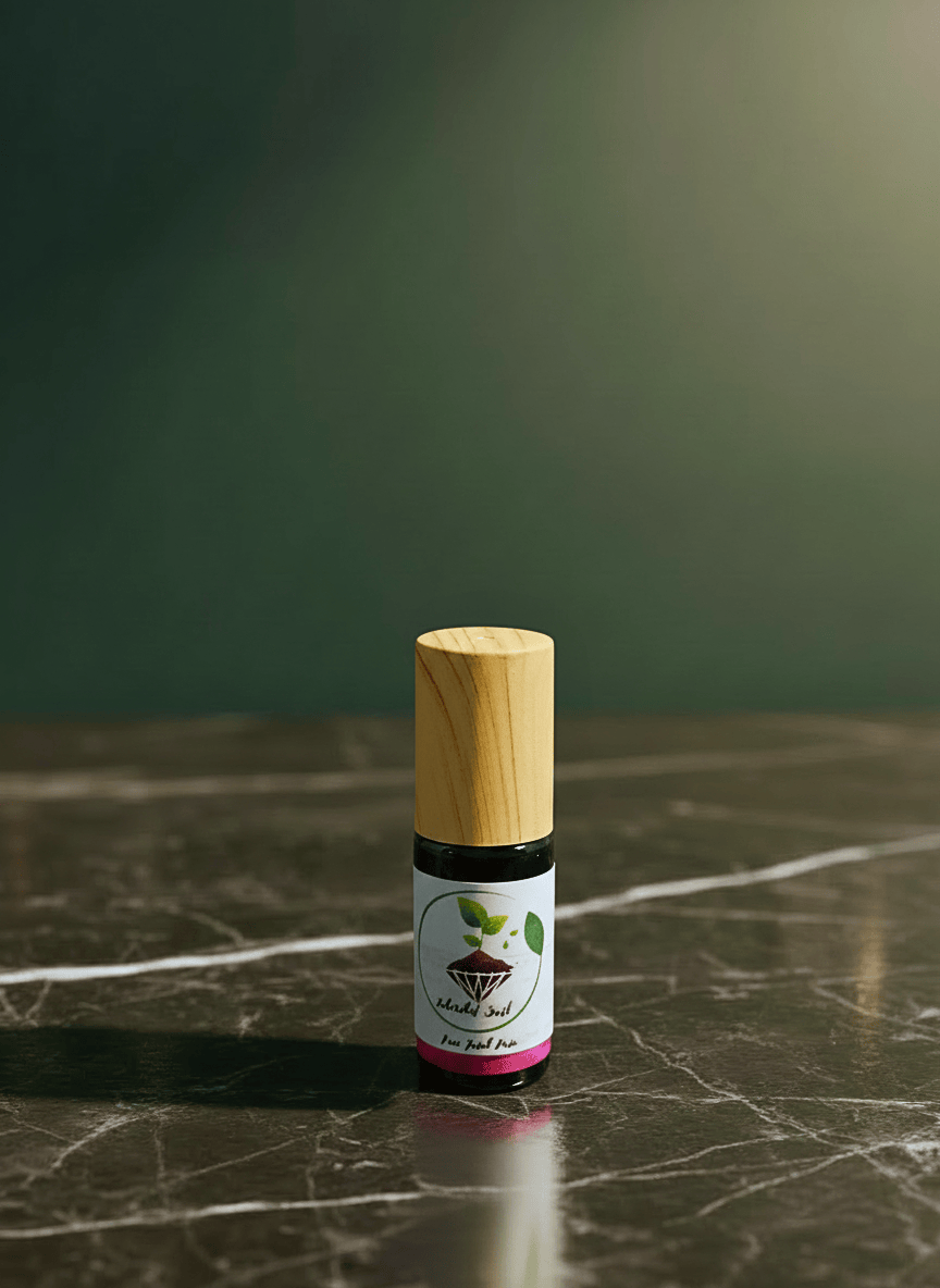 bottle of natural herbal knee pain relief from inherited soil 