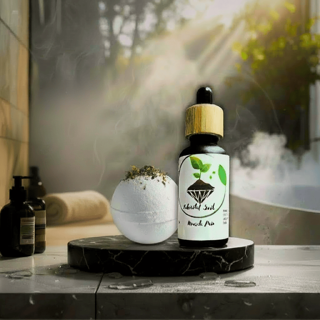 Muscle Pain Relief Bundle (Oil + Bath Bomb)