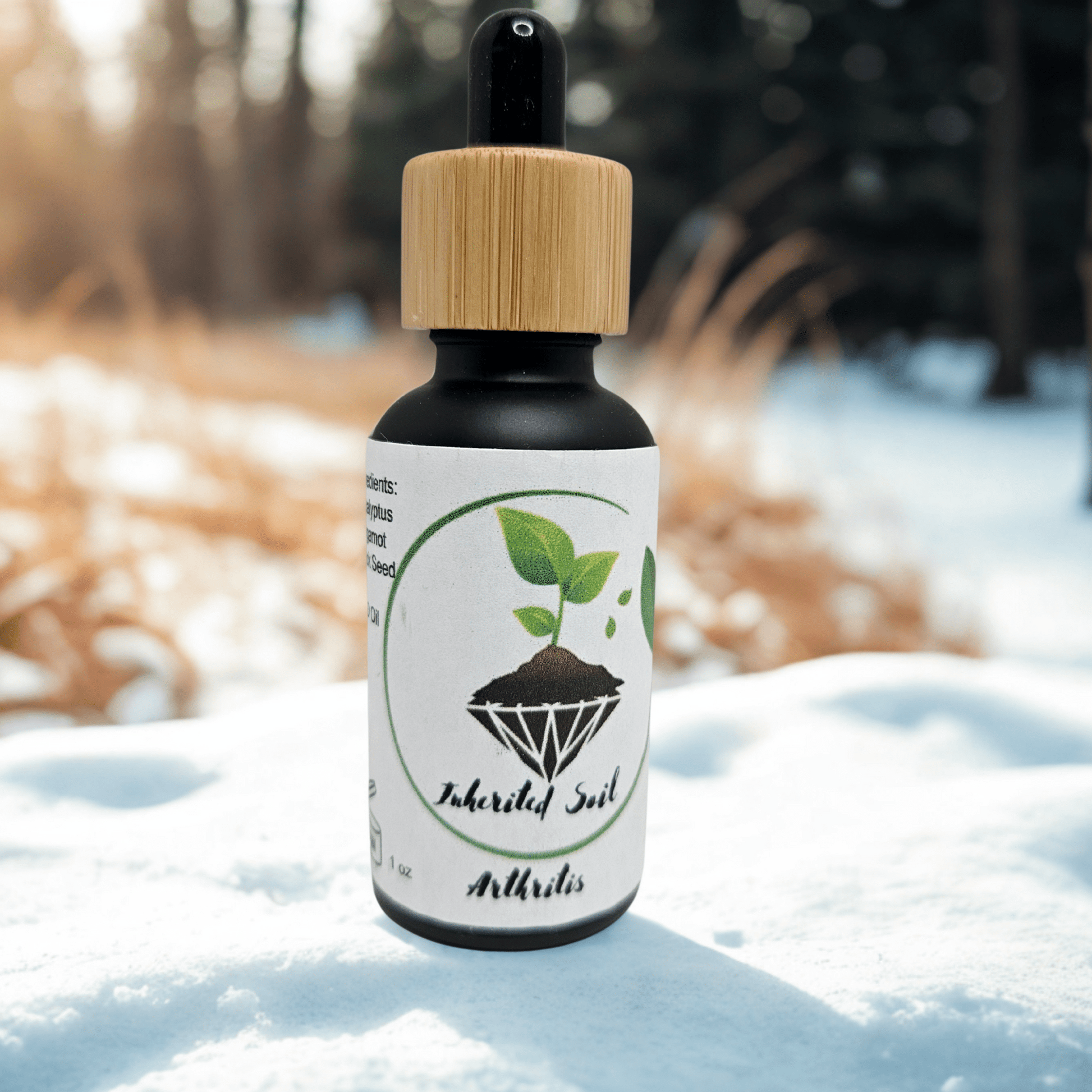 herbal pain relief oil for arthritis 
applied to aching joints 