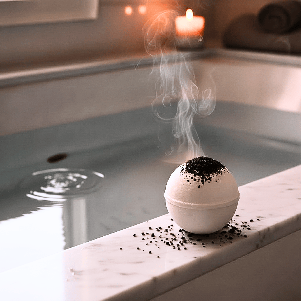 muscle ache bath bomb with natural ingredients from inherited soil 